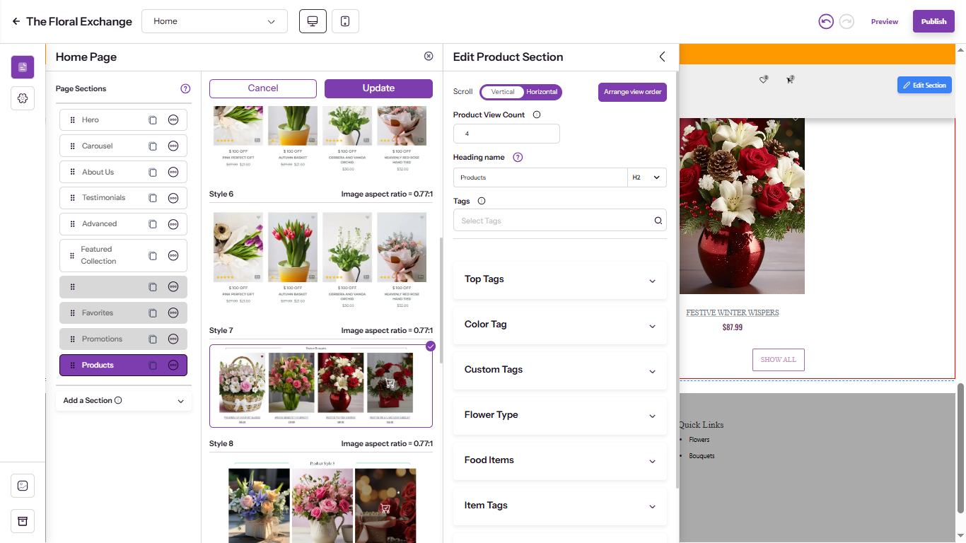 Florist E-commerce Online Shopping Experience