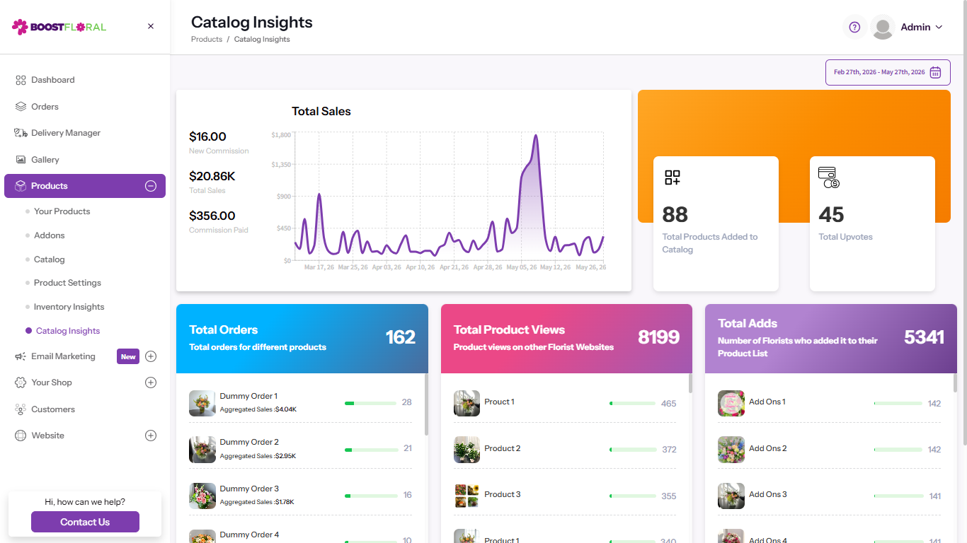 Shared Floral Designs Catalog and Passive Revenue Tracker