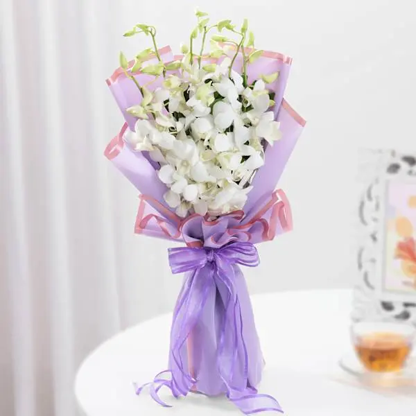 Graceful White Orchid Bouquet