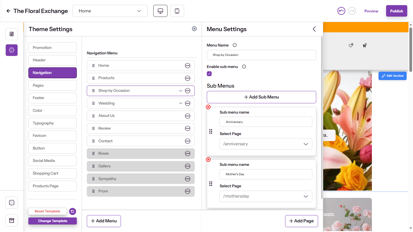Structured Header and Footer Builder Layout